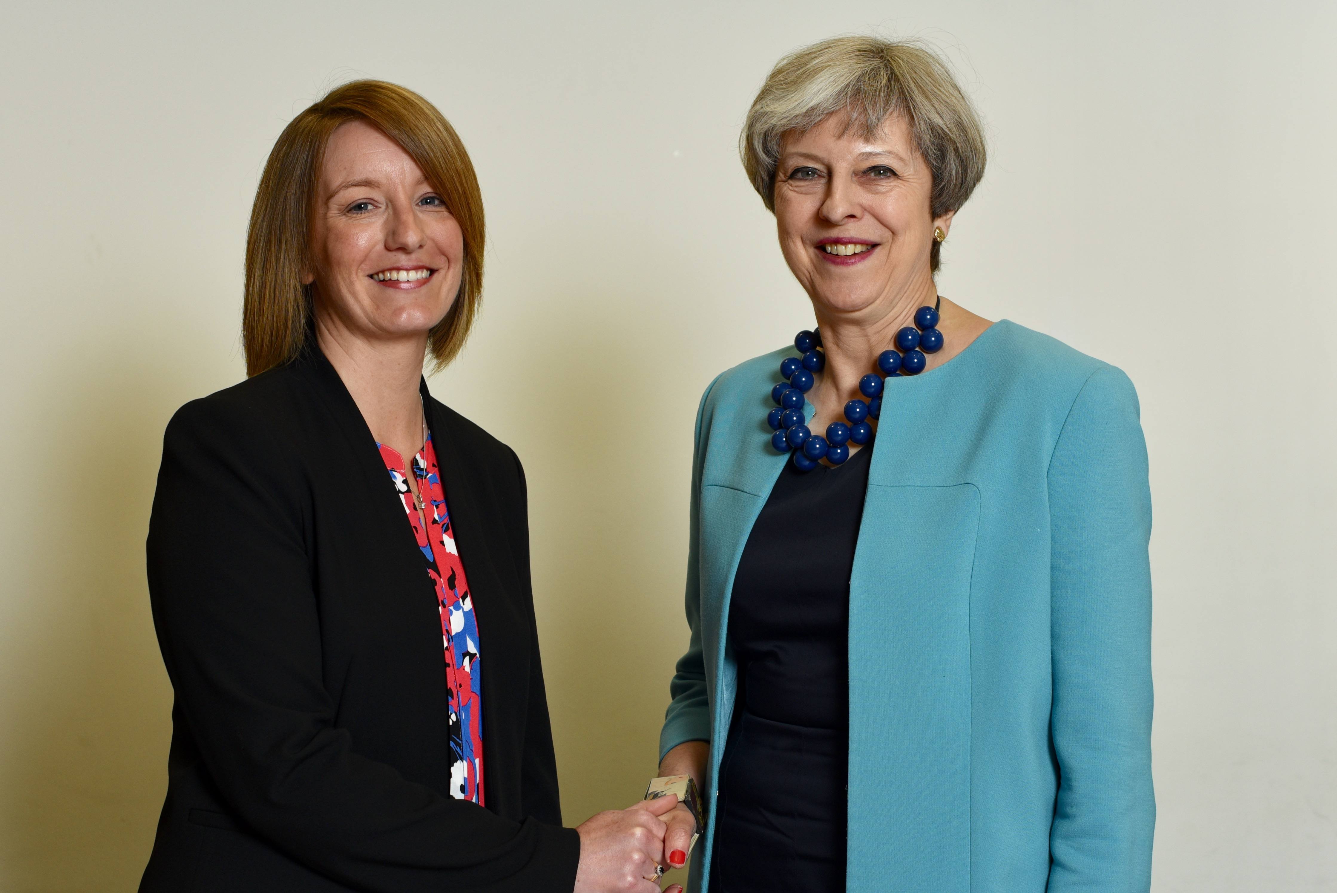 Caroline Moon with the Prime Minister