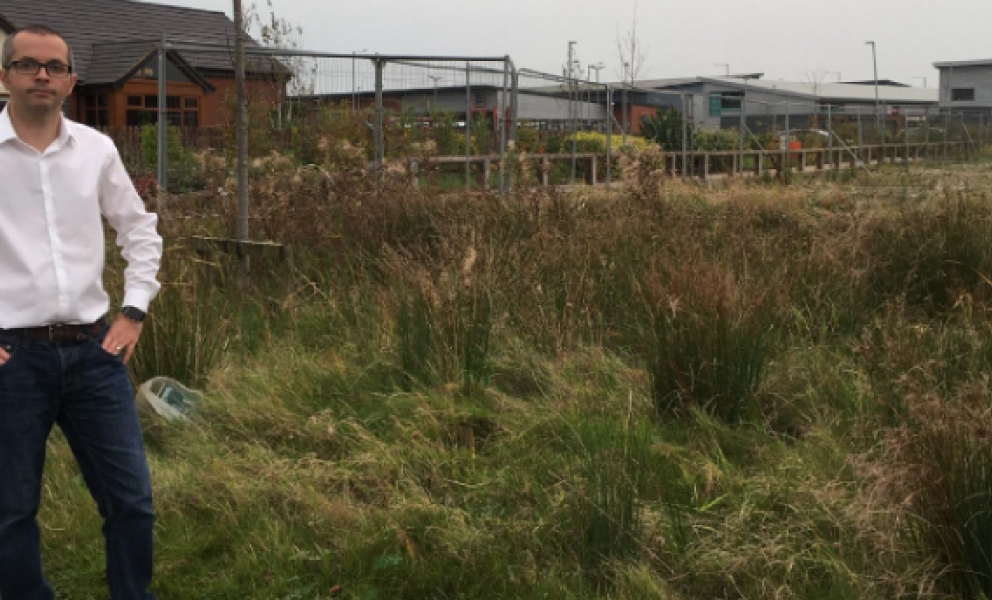 Aidy Riggott at the site in Buckshaw Village