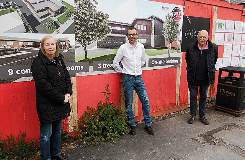 Outside the new Whittle GP Surgery