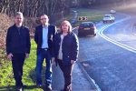 Candidate Aidy Riggott (centre) with Cllrs P Leadbetter and Debra Platt