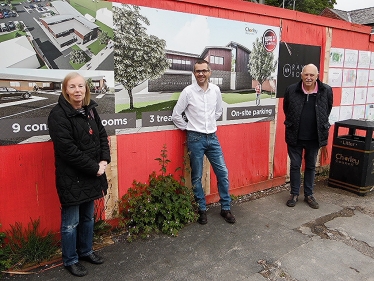 Outside the new Whittle GP Surgery